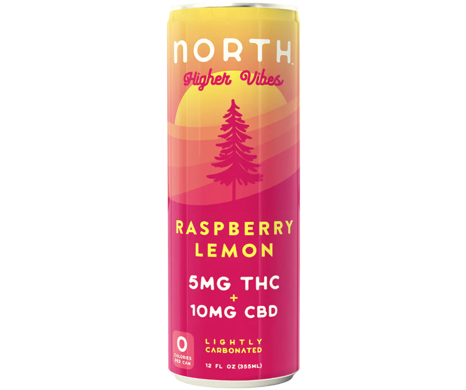 NORTH Higher Vibes Delta 9 THC CBD Sparkling Water | Raspberry Lemon image 0