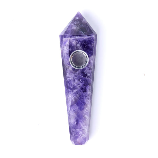 Astral Project Gemstone Jewel Pipe | Amethyst