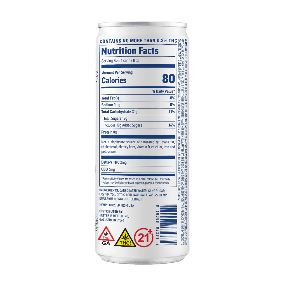 Better Than Booze 2MG THC + 6MG CBD Elderberry Gin & Tonic