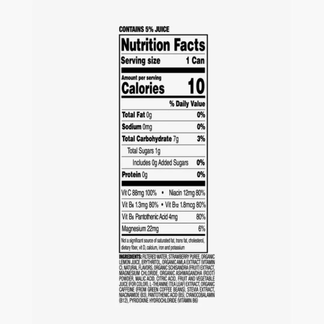 Heywell Energy + Focus Sparkling Strawberry Lemon Water