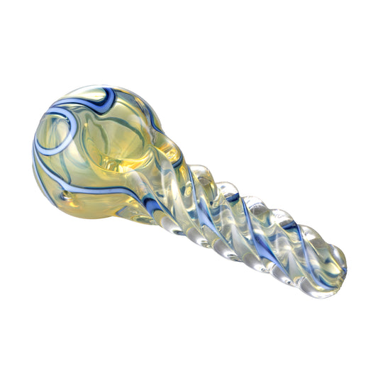 Human Grade Twist Glass Rainbow Spoon Pipe
