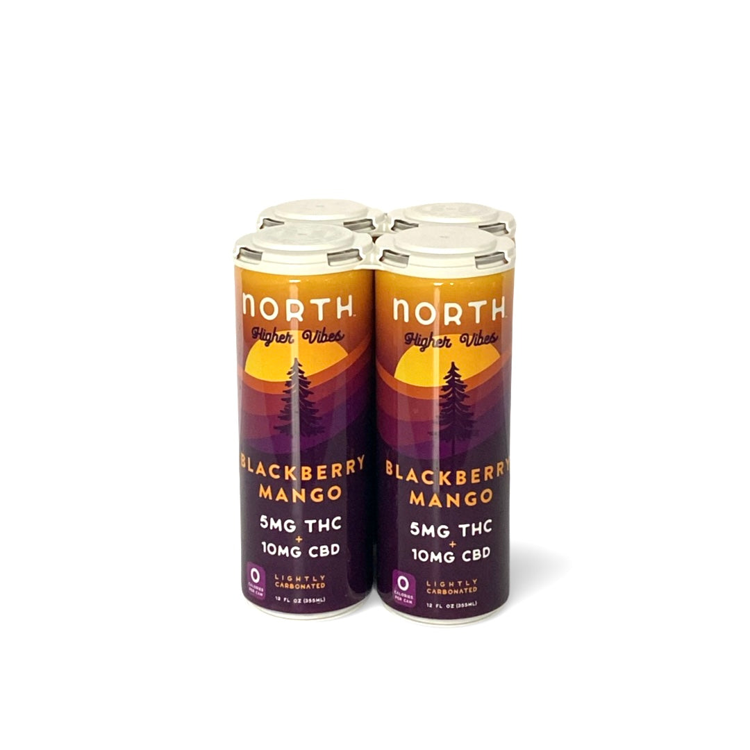 NORTH Higher Vibes 5mg D9 THC CBD Seltzer | Blackberry Mango