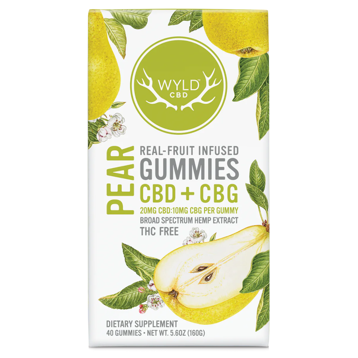 WYLD CBD CBG Pear Gummies