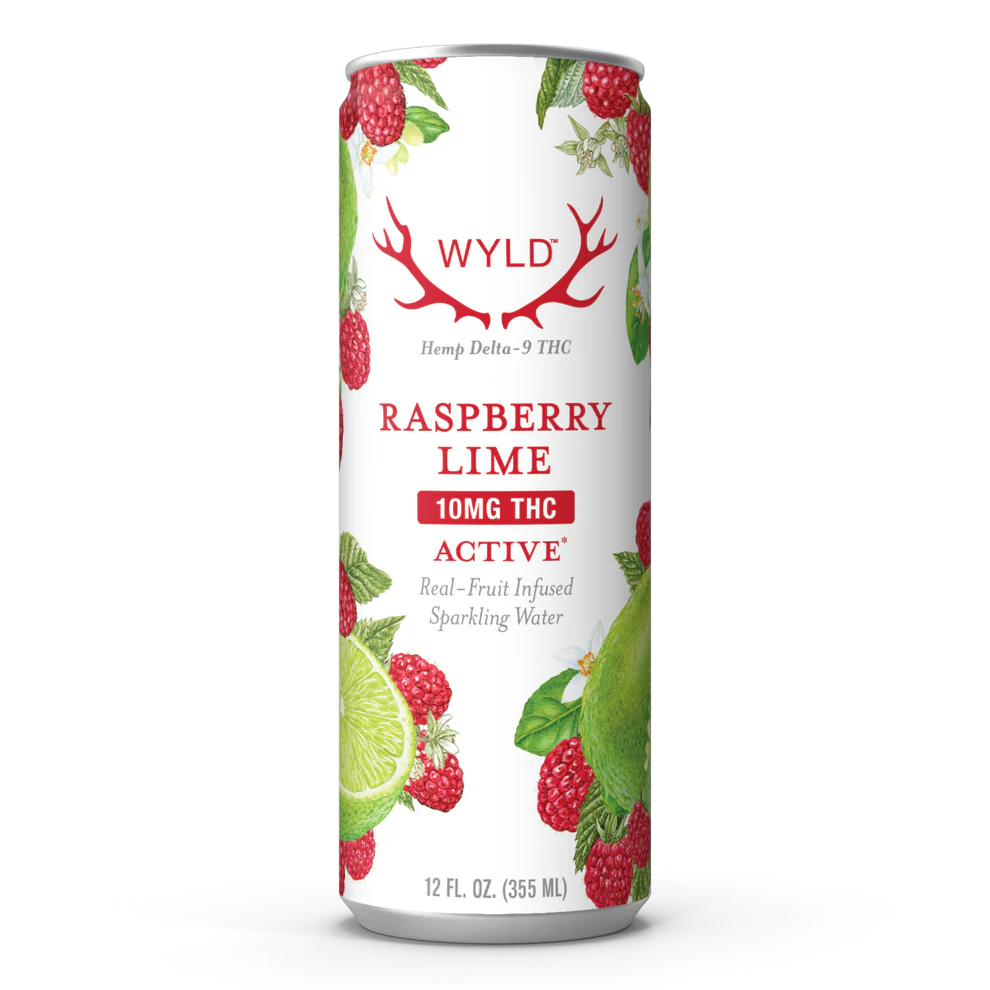 WYLD Sativa Raspberry Lime 10mg THC Sparkling Water | Active