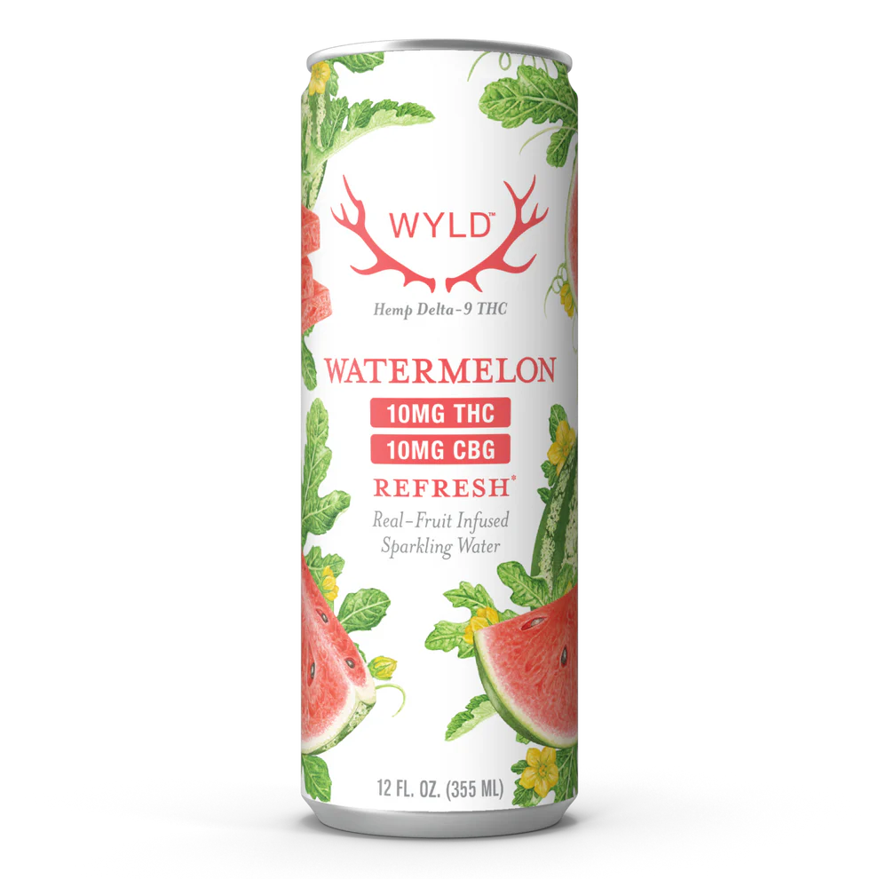 WYLD Hybrid Watermelon 10mg THC CBG Sparkling Water | Refresh