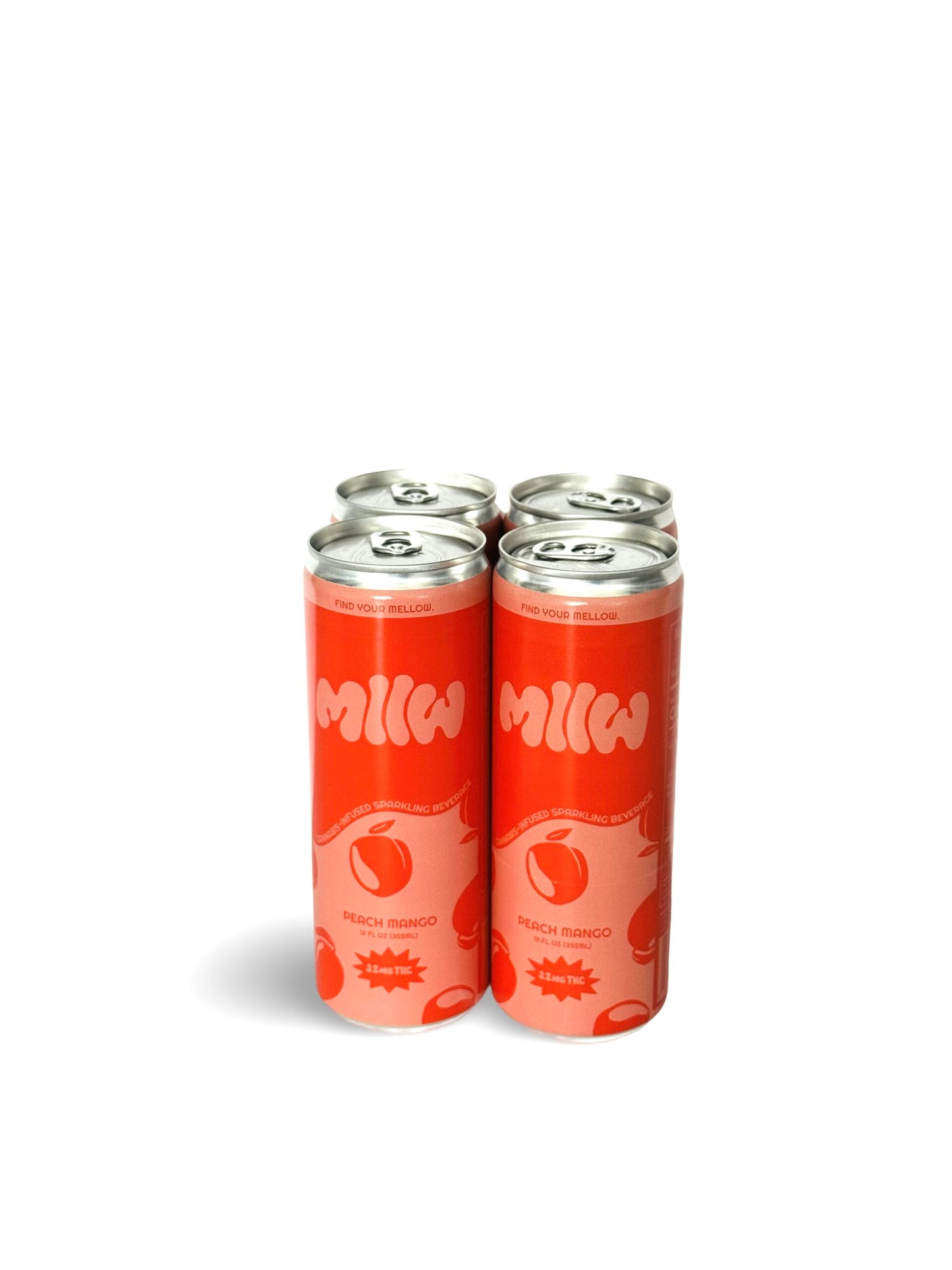 MLLW D9 THC Seltzer | Peach Mango (3.2mg) (4-pk) image 0