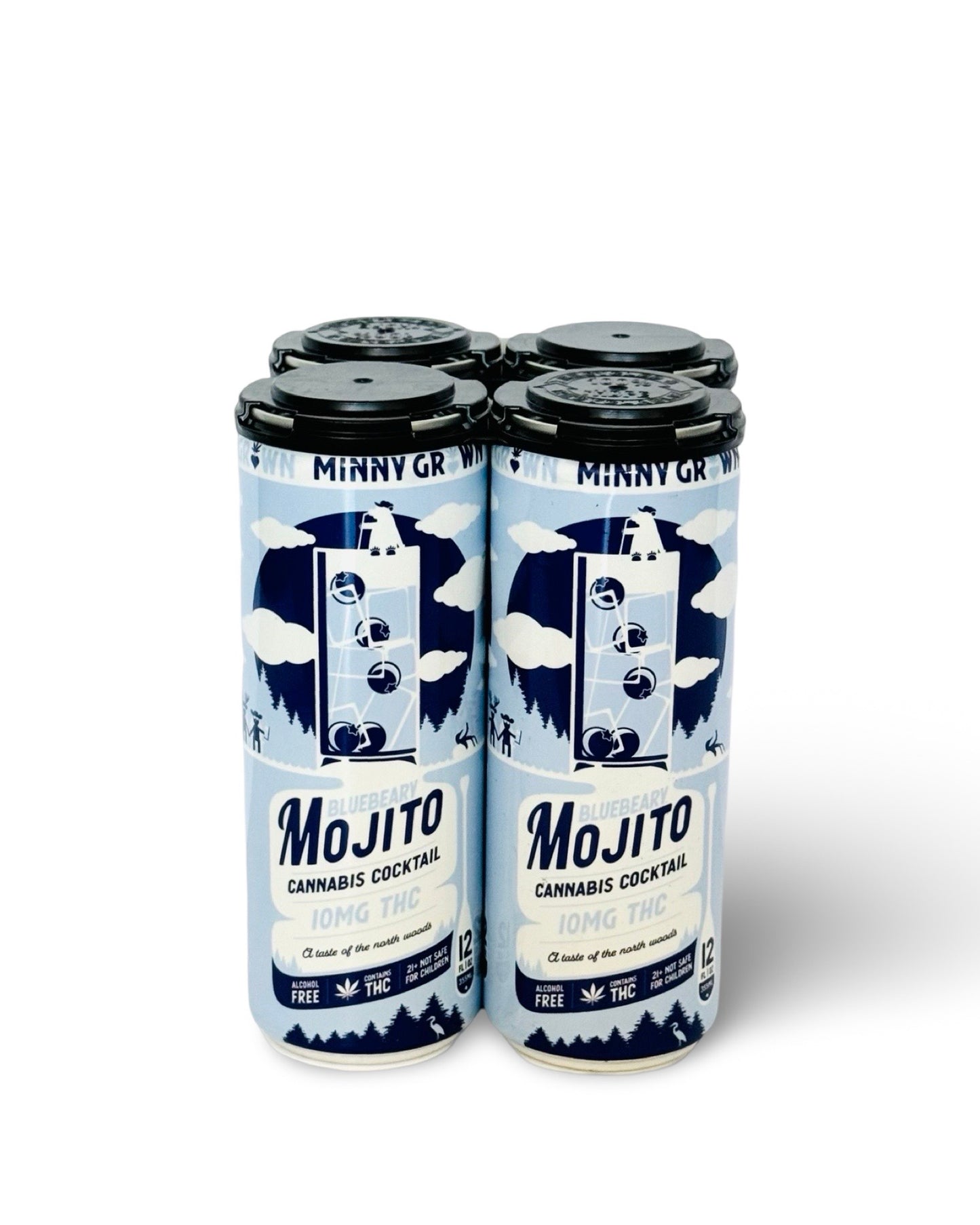 Minny Grown D9 THC Cocktail | Blueberry Mojito (4-pack) image 0