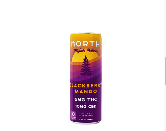 NORTH Higher Vibes Delta 9 THC CBD Sparkling Water | Blackberry Mango image 0