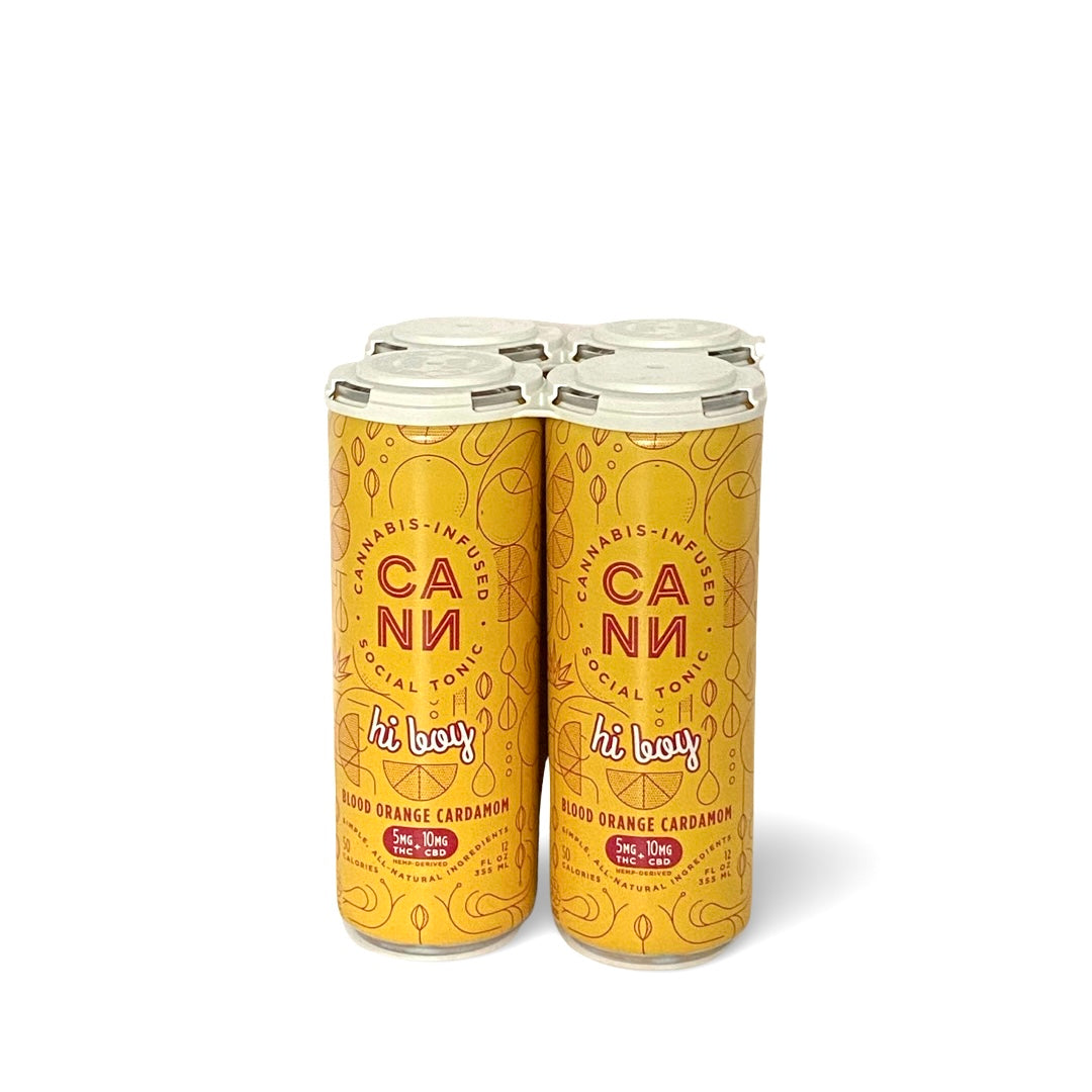 CANN Hi Boy Cannabis Infused Social Tonic | Blood Orange Cardamom (4 pack) image 0