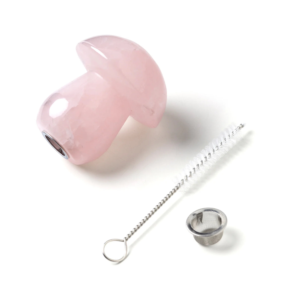 Astral Project Gemstone Shroom Pipe | Rose Quartz