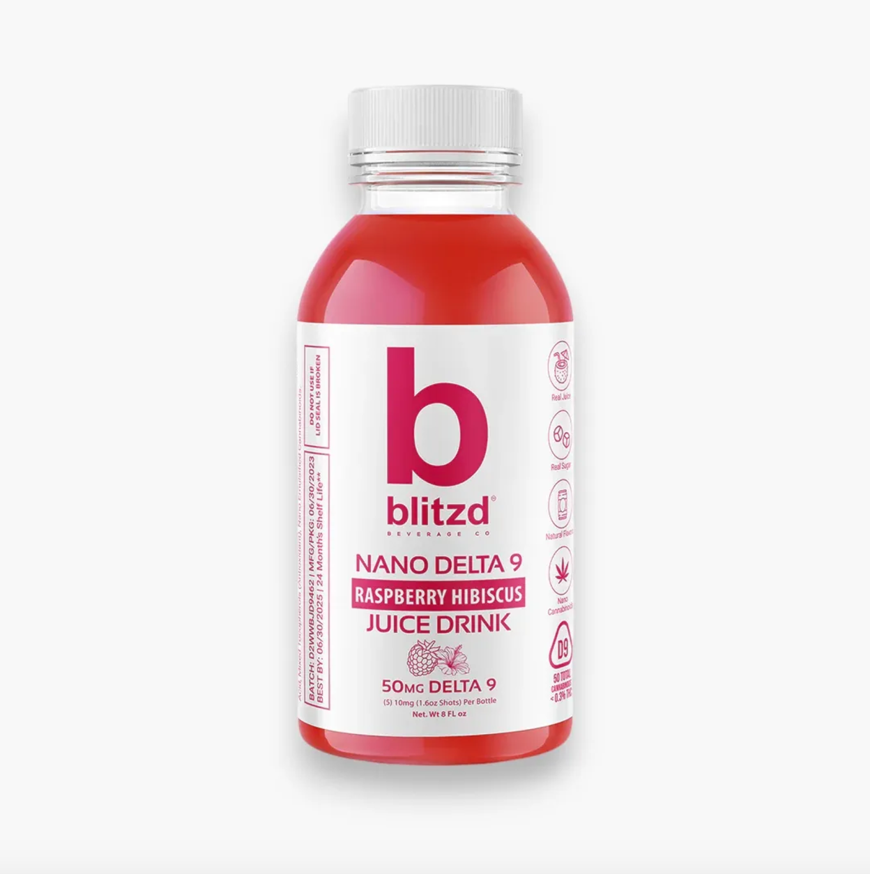 Blitzd 50mg Nano Delta 9 THC Juice | Raspberry Hibiscus