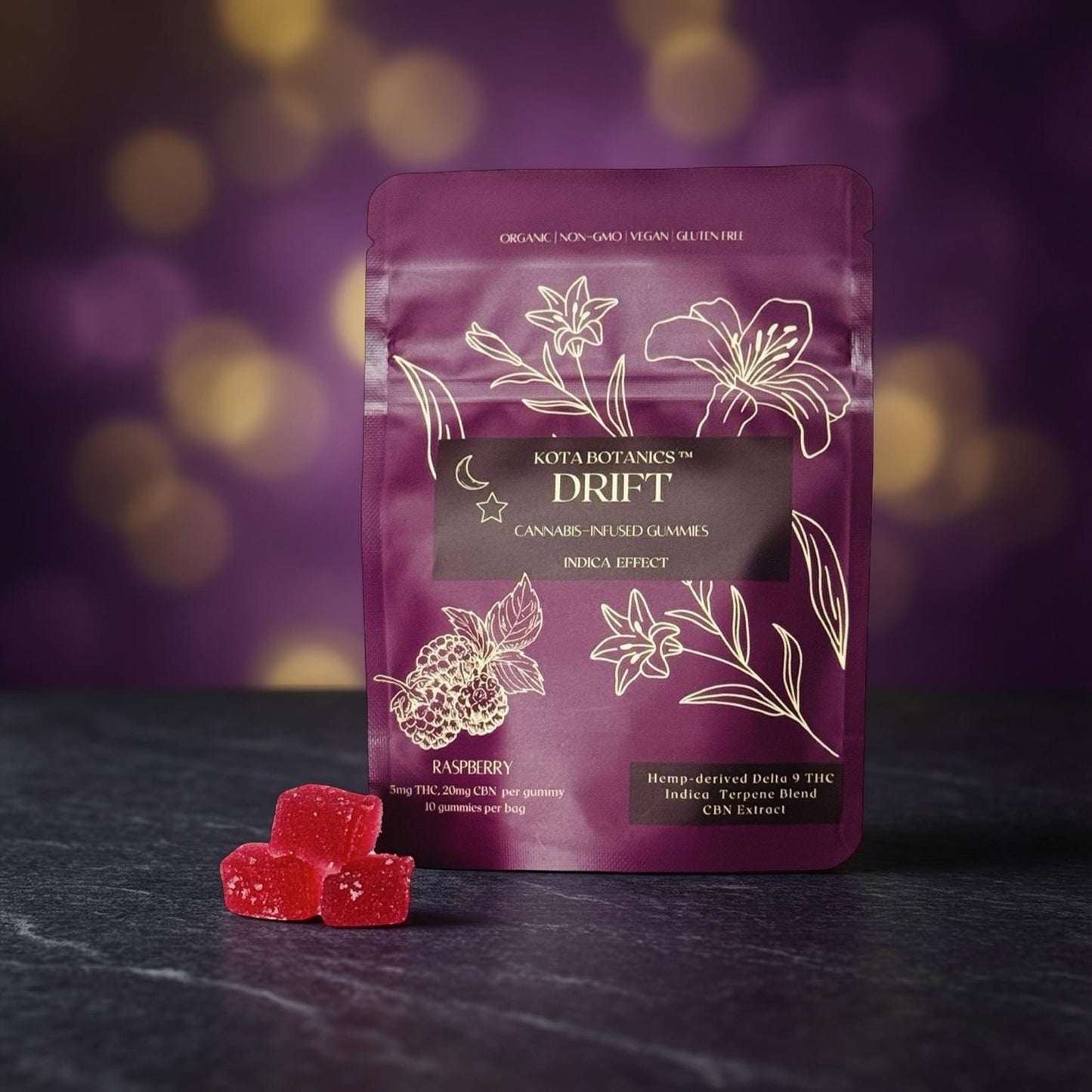 Kota Botanics™ Indica D9 THC 软糖 | 冰镇 (50 毫克)