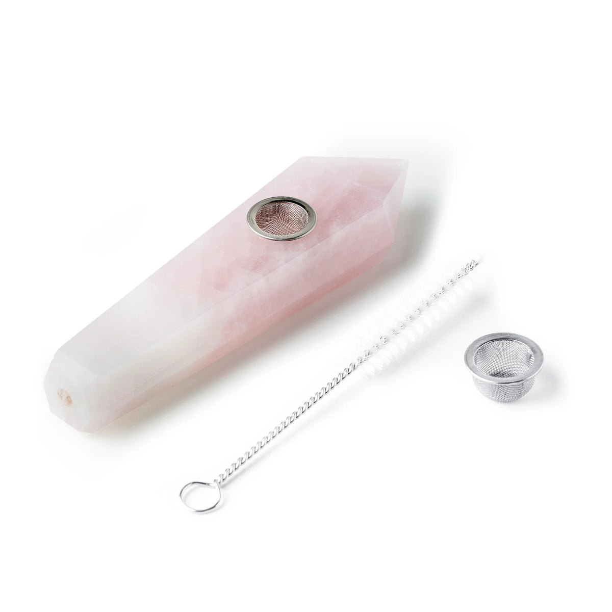 Astral Project Gemstone Jewel Pipe | Rose Quartz