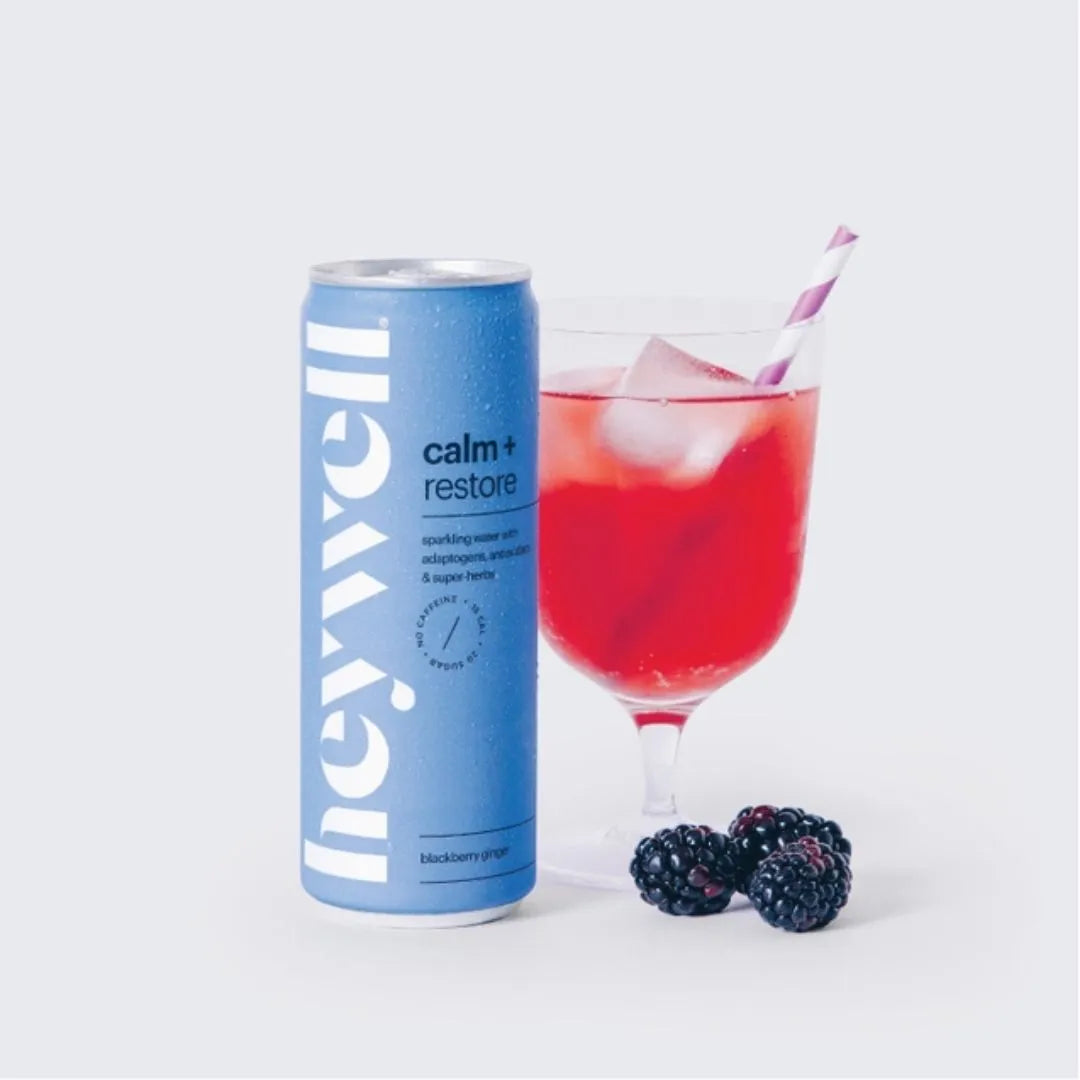 Heywell Calm + Restore Sparkling Blackberry Ginger Water
