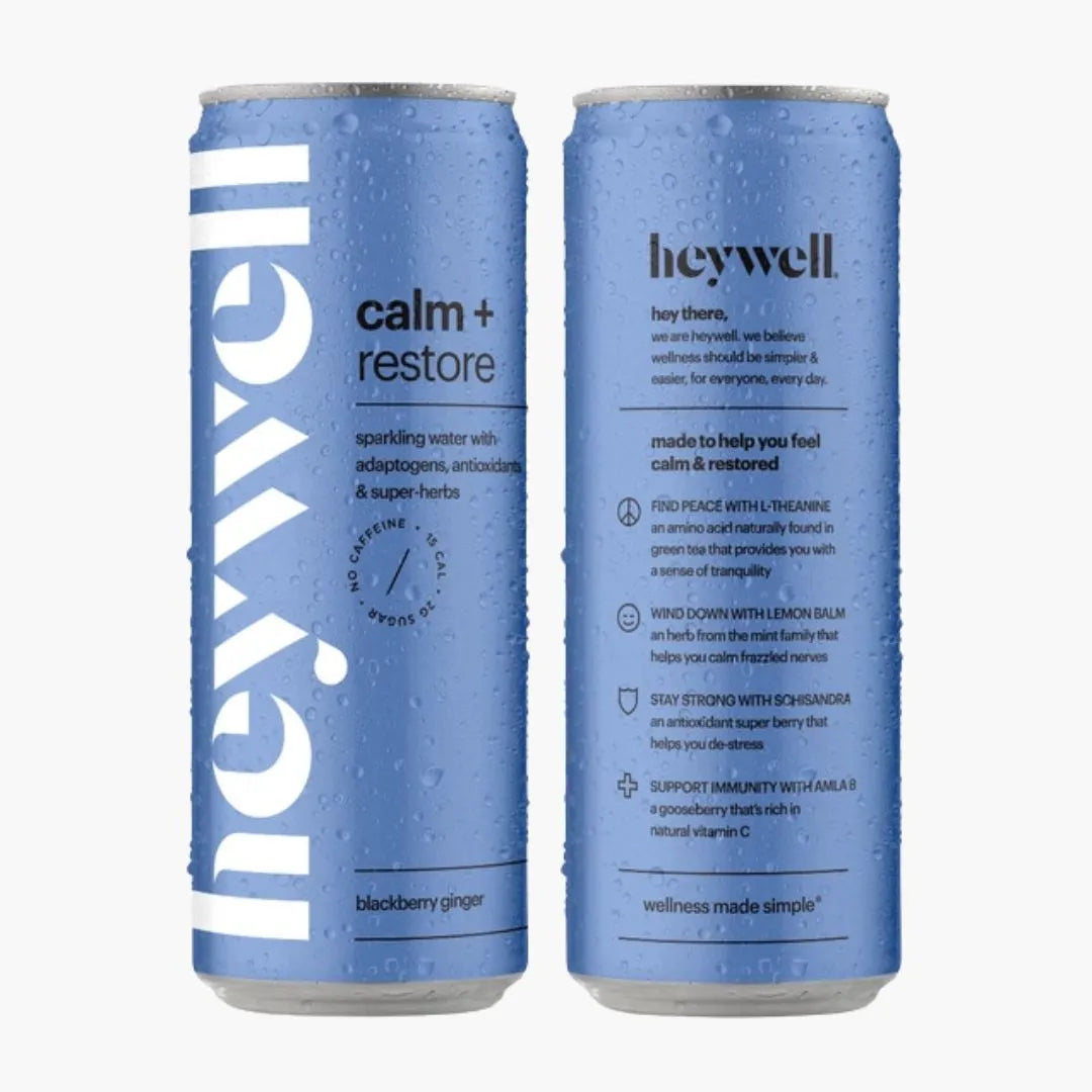 Heywell Calm + Restore Sparkling Blackberry Ginger Water