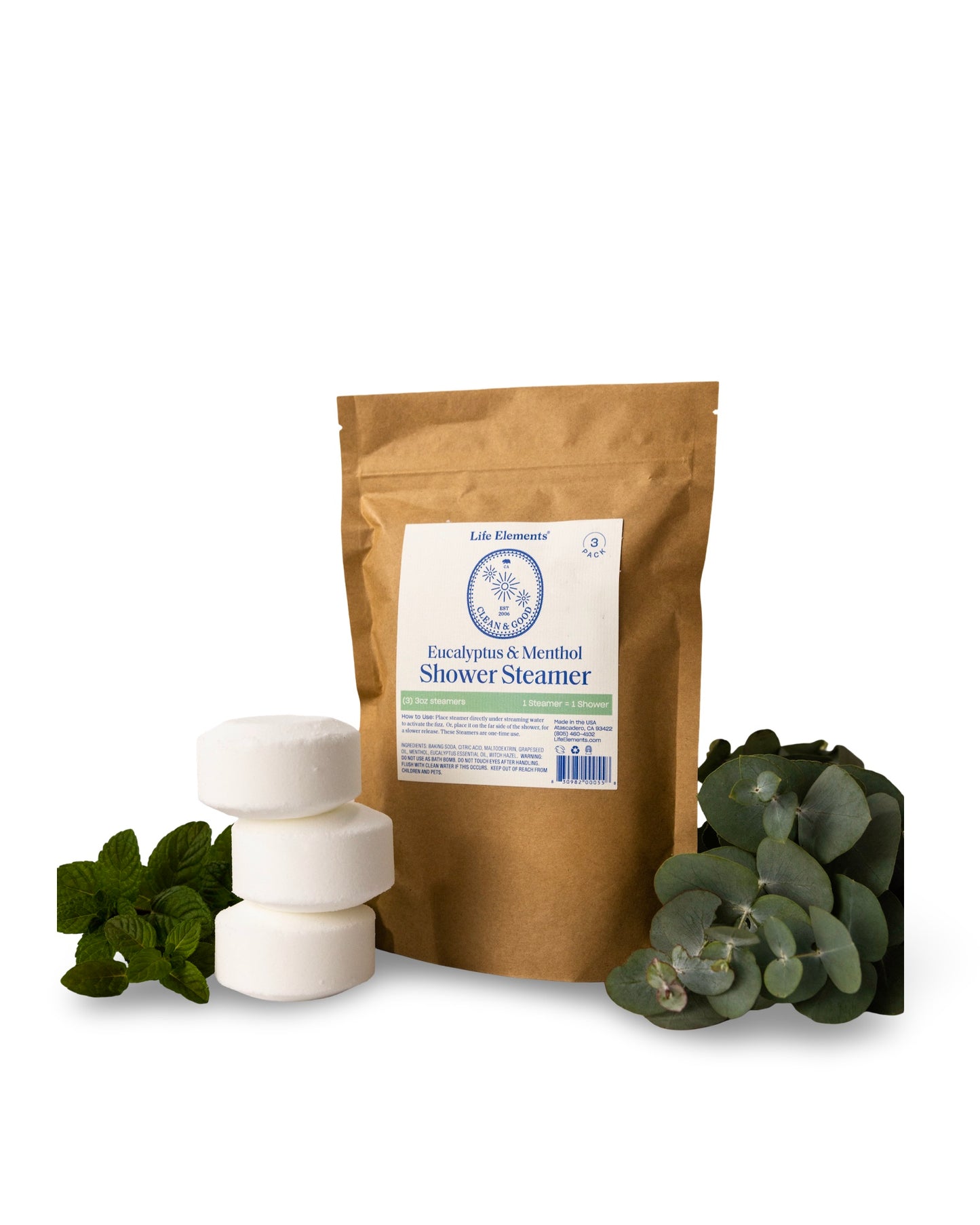 Life Elements Eucalyptus Shower Steamers (3-pk)