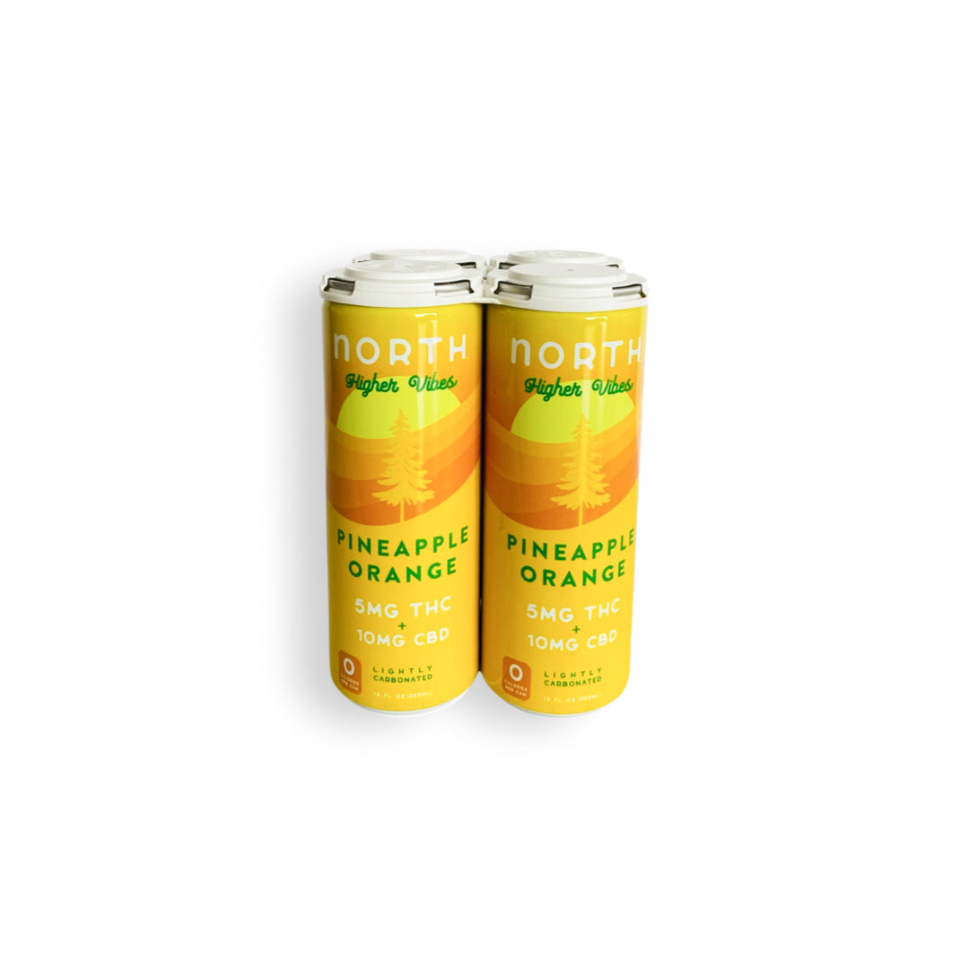 NORTH Higher Vibes 5mg D9 THC CBD Seltzer | Pineapple Orange