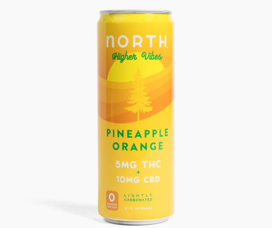 NORTH Higher Vibes 5mg D9 THC CBD Seltzer | Pineapple Orange