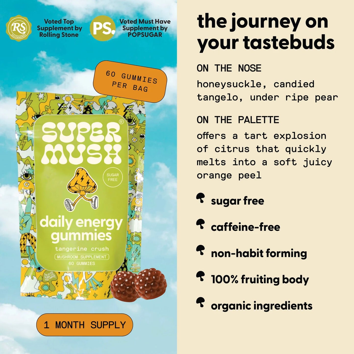 SuperMush Daily Energy Mushroom Gummies