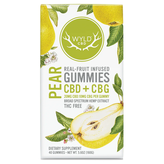 WYLD CBD CBG Pear Gummies