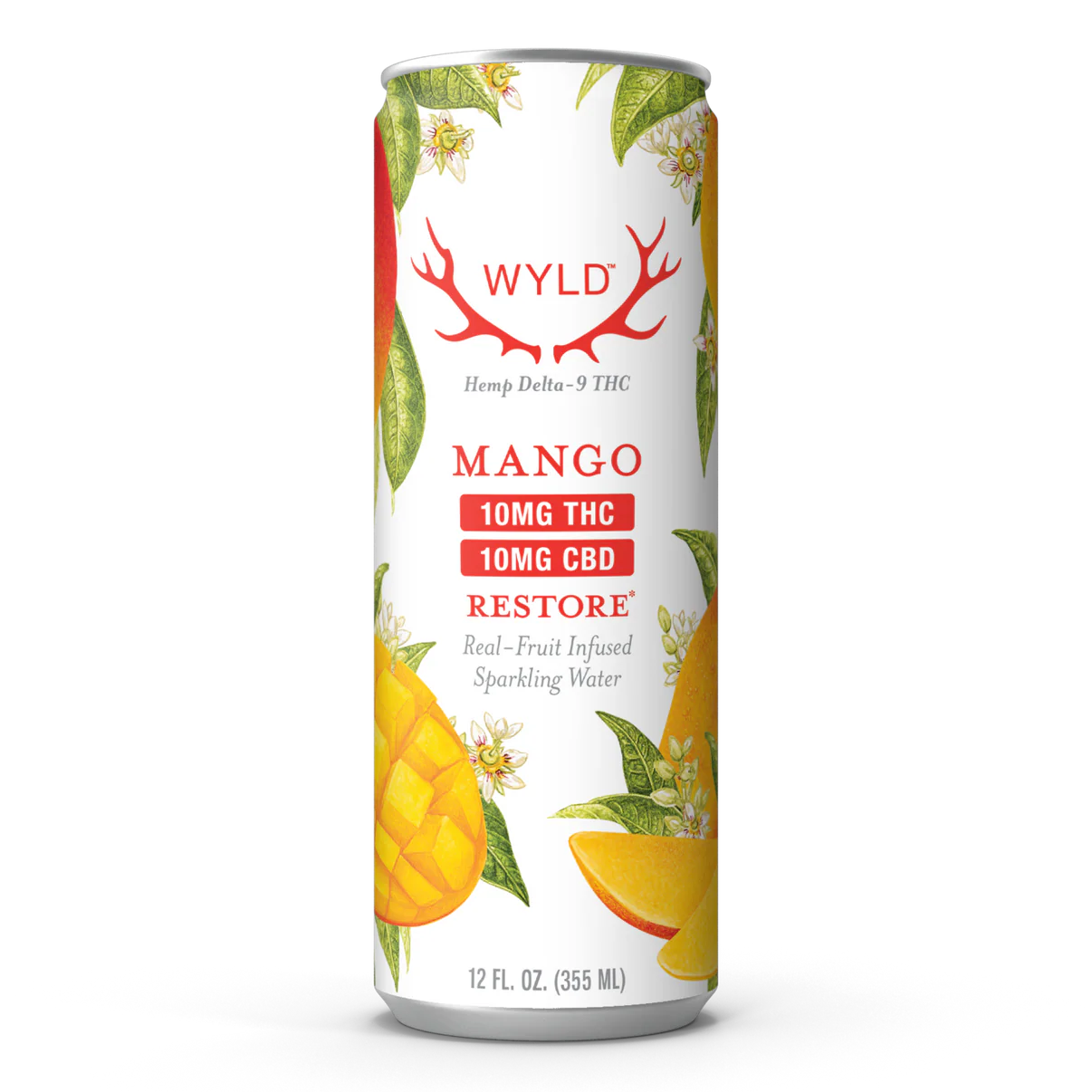 WYLD Hybrid Mango 10mg THC 10mg CBD Sparkling Water | Restore