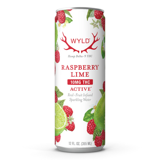WYLD Sativa Raspberry Lime 10mg THC Sparkling Water | Active