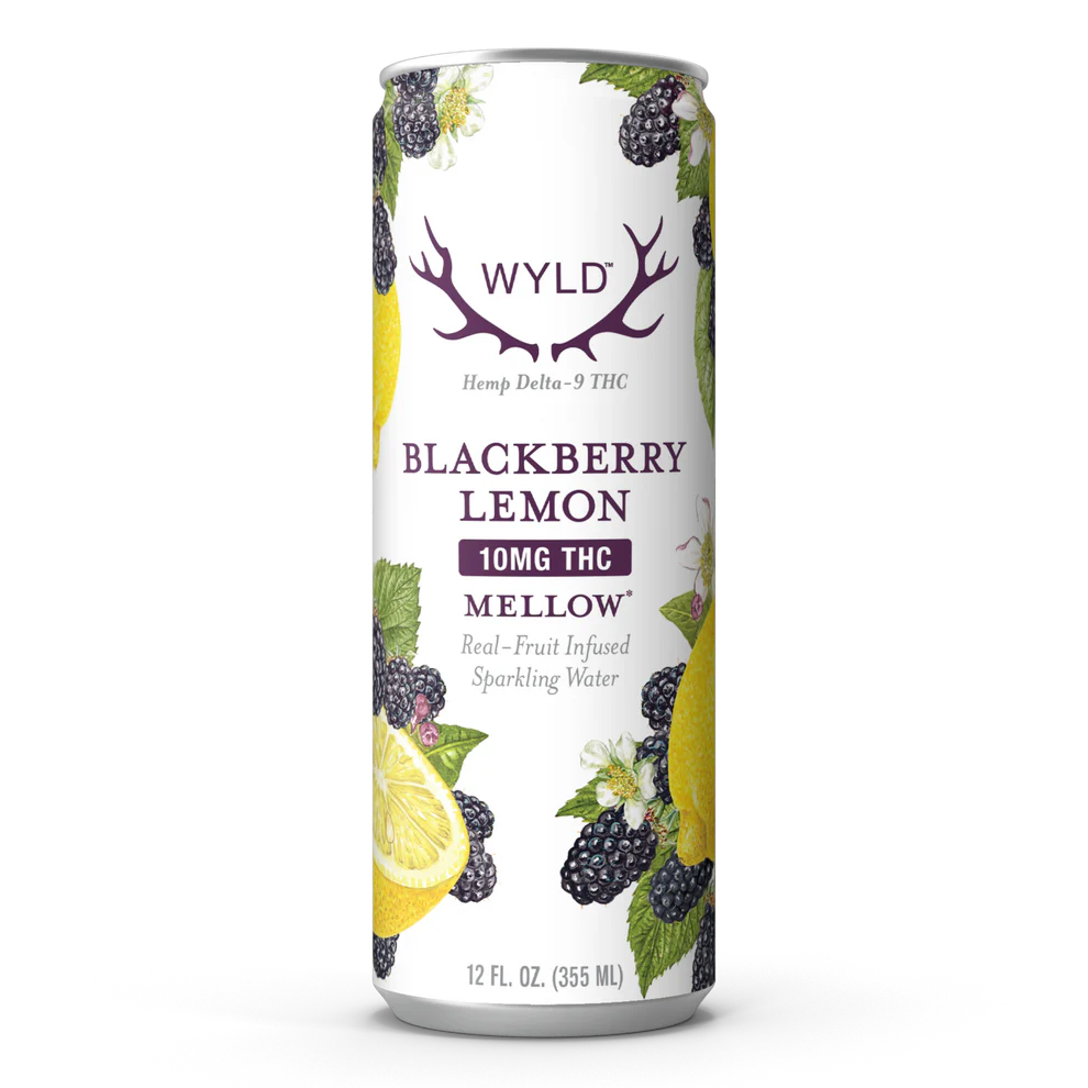 WYLD Indica Blackberry Lemon 10mg THC Sparkling Water | Mellow