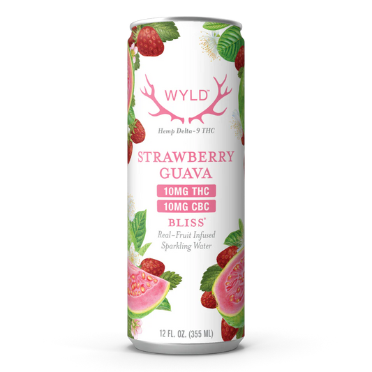 WYLD Sativa Strawberry Guava 10mg THC CBC Sparkling Water | Bliss