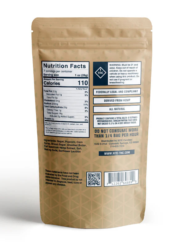 XITE D9 THC Caramel Popcorns (200mg)