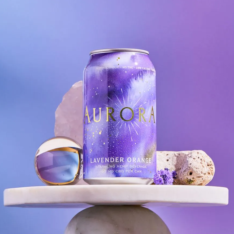 Aurora Elixirs CBD Sparkling Water | Lavender Orange