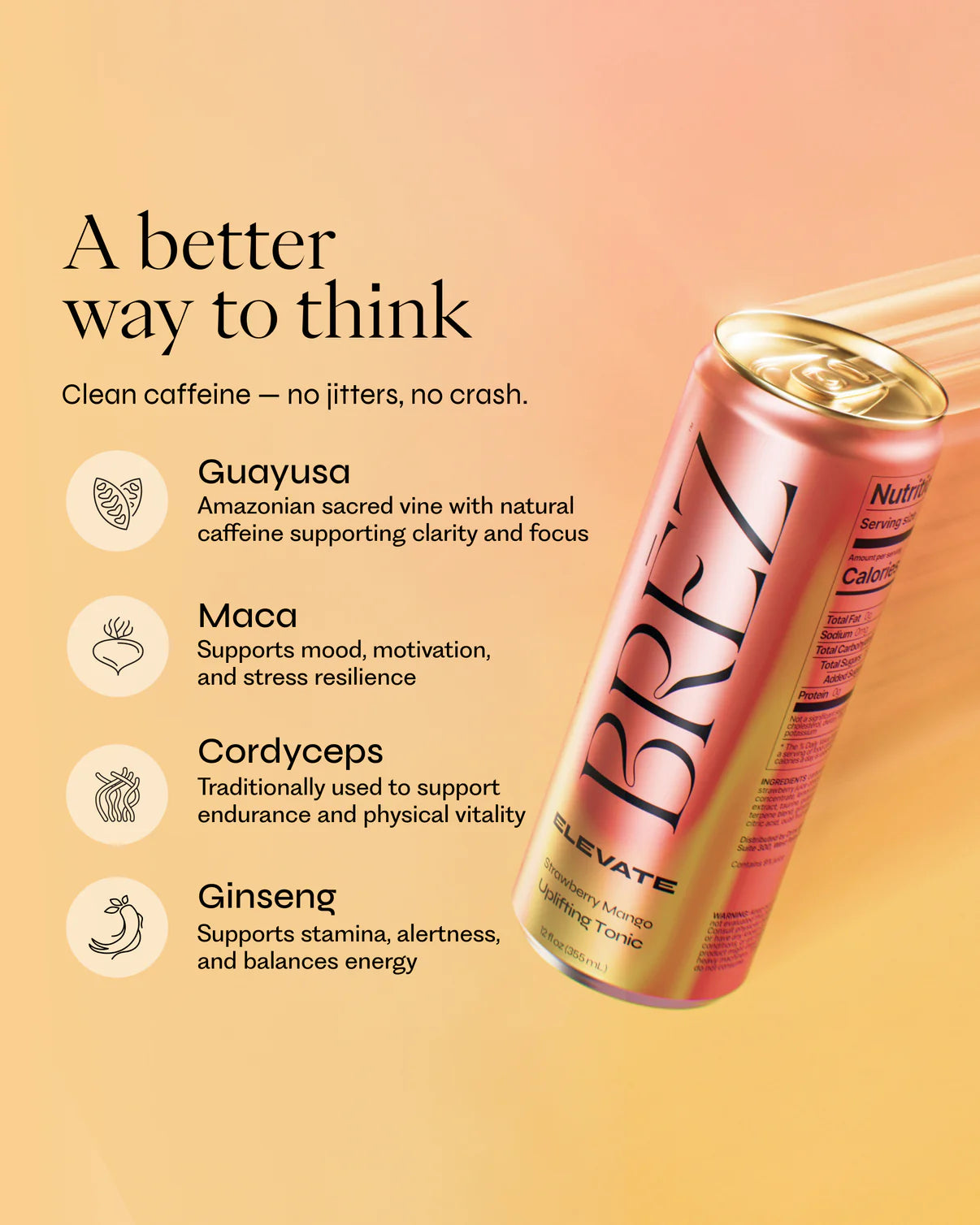 BRĒZ Elevate Adaptogens Infused Drink (12oz)