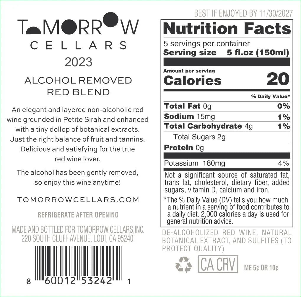 Tomorrow Cellars 2023 Non-Alcoholic Red Blend