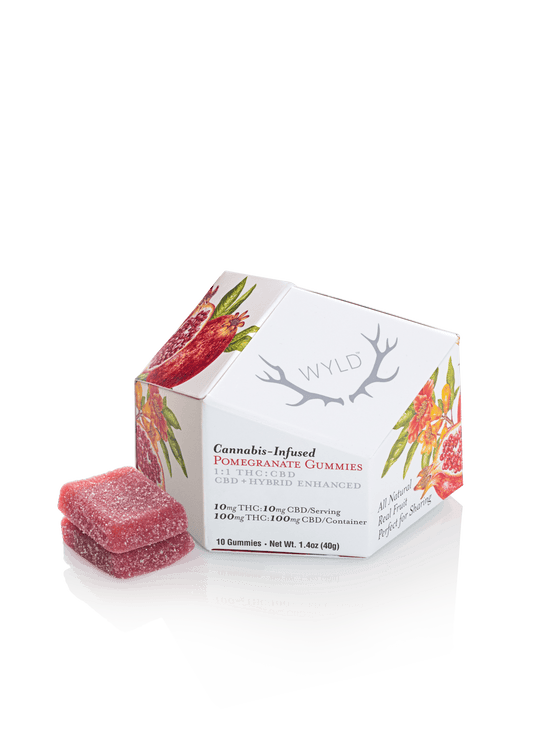 WYLD Hybrid Pomegranate 1:1 THC:CBD Gummies | Restore (200mg)